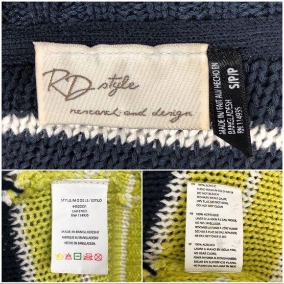 RD Style Colorblock Striped Open Knit Sweater - Picture 9 of 9